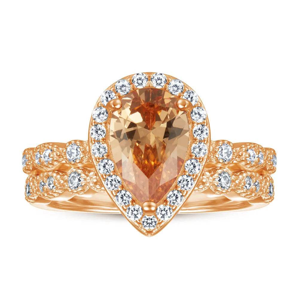 Fashion Ring Set Ladies 925 Sterling Silver Combination Wedding Ring women - www.Shopthatapp.com