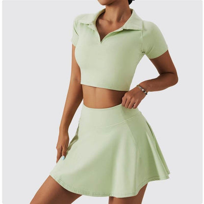2pcs Tennis Skirt set Sports Skort Workout Exercise Outfit - www.Shopthatapp.com