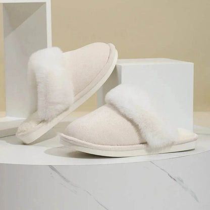 Winter Warm Plush Slippers Home Indoor Non-slip Bedroom Floor Soft Fuzzy Slipper For Couple Fashion Solid House Shoes - www.Shopthatapp.com