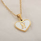 26 Letter Heart-shaped Necklace White Shell Love Clavicle Chain Fashion Personalized Necklace For Women Jewelry Valentine's Day - www.Shopthatapp.com
