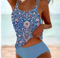 Bikini Beach Print Suspender Swimsuit Suit - www.Shopthatapp.com