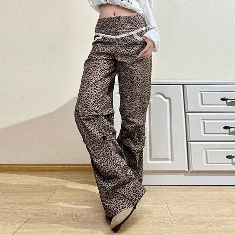Slim Woven Leopard Print Casual Pants For Women - www.Shopthatapp.com
