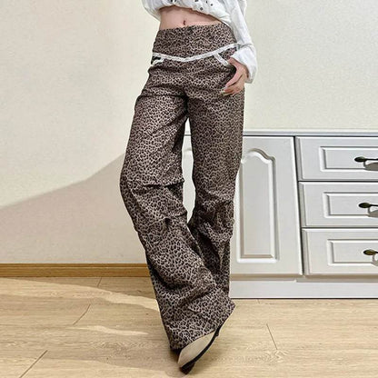 Slim Woven Leopard Print Casual Pants For Women - www.Shopthatapp.com