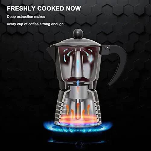 4 in 1 Italian Stovetop Espresso Coffer Maker set - www.Shopthatapp.com