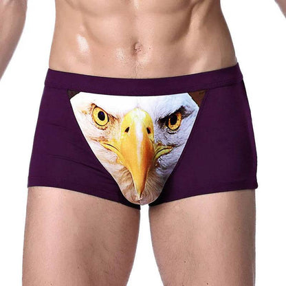 Printed Wolf Head Big Bird  Men's Boxer Briefs Underwear - www.Shopthatapp.com