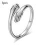 Alloy Simple Hands Hug Ring Opening Adjustable Jewelry - www.Shopthatapp.com