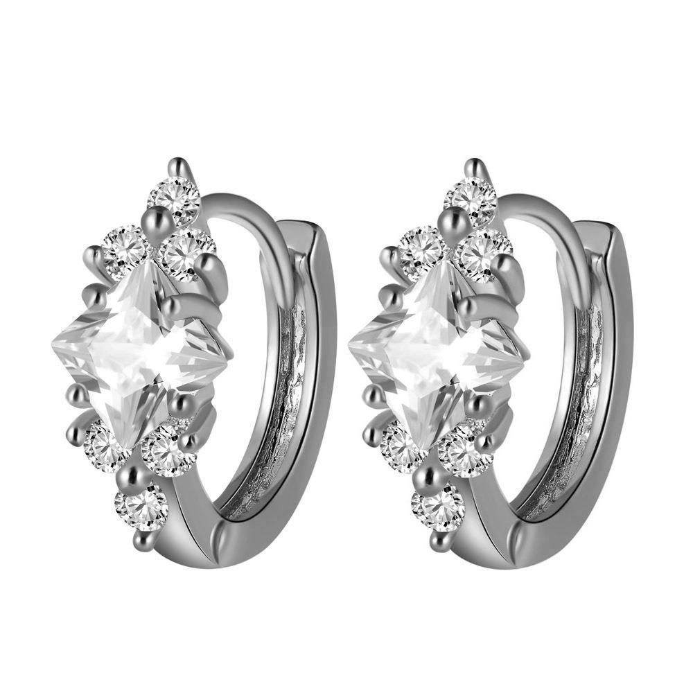 European And American Personalized Square Zircon Earrings - www.Shopthatapp.com