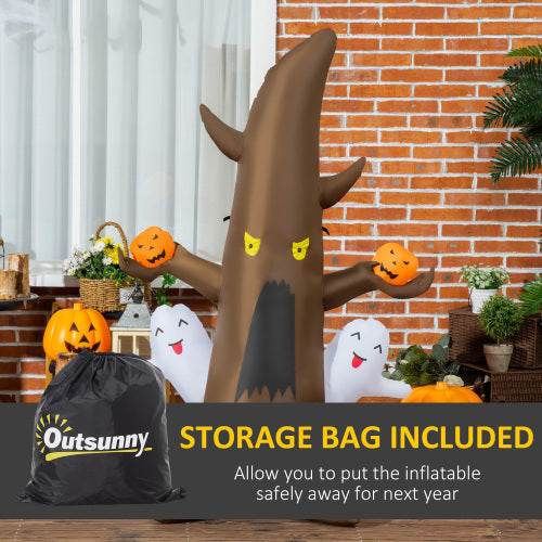 5 Halloween Inflatables Outdoor Decorations Ghost Tree With Pumpkins, Blow-Up LED Yard Decor Indoor Outdoor For Garden, Lawn, Party, Holiday - www.Shopthatapp.com