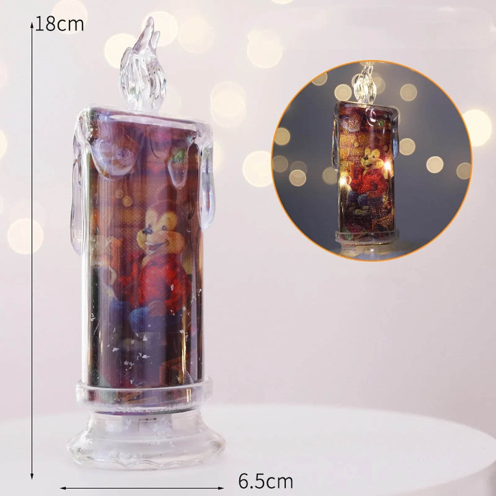 Christmas Transparent Electronic Flameless Candles Decorative Gifts - www.Shopthatapp.com
