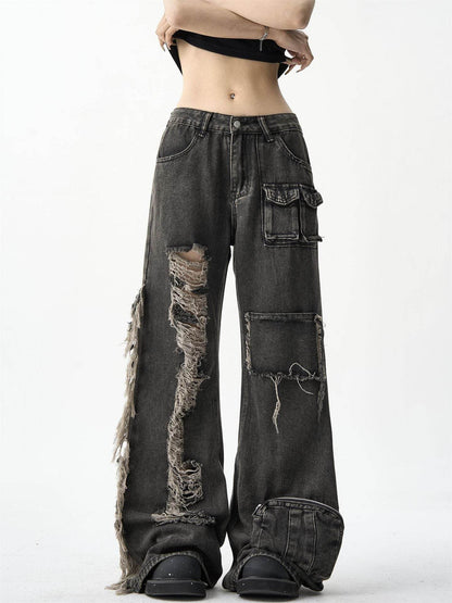 American Street Niche Oversized jeans Cargo pants for women