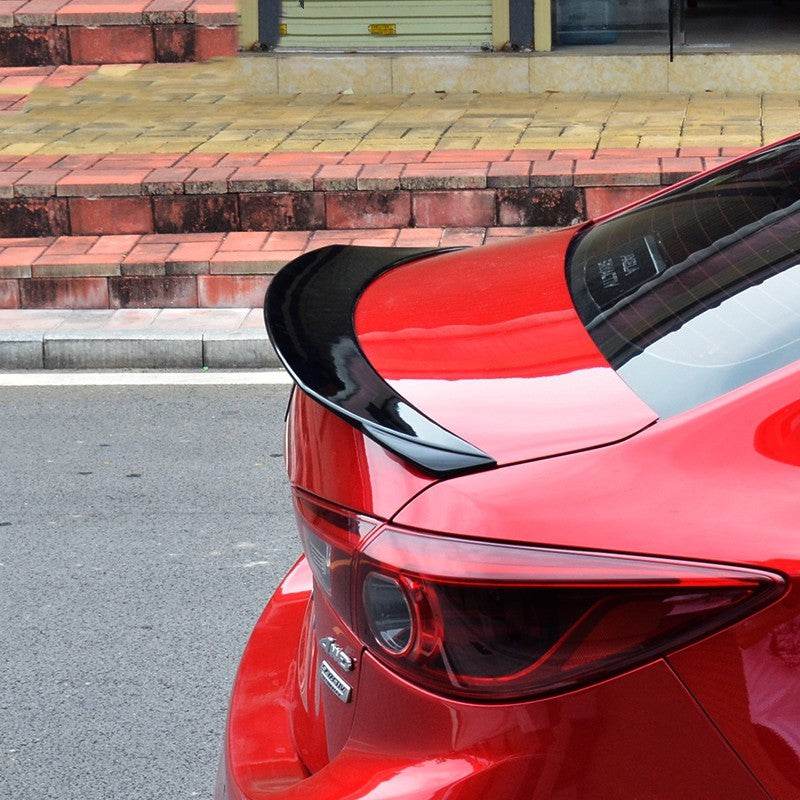 Model 14-21 Mazda 3 Exela Modified Tail Trim Sports Bright Black Tail Blade Large Fixed Wind Surrounded - www.Shopthatapp.com
