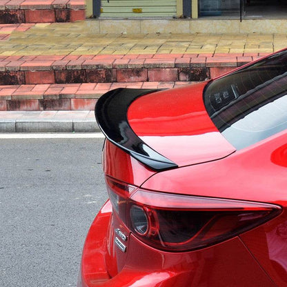 Model 14-21 Mazda 3 Exela Modified Tail Trim Sports Bright Black Tail Blade Large Fixed Wind Surrounded - www.Shopthatapp.com