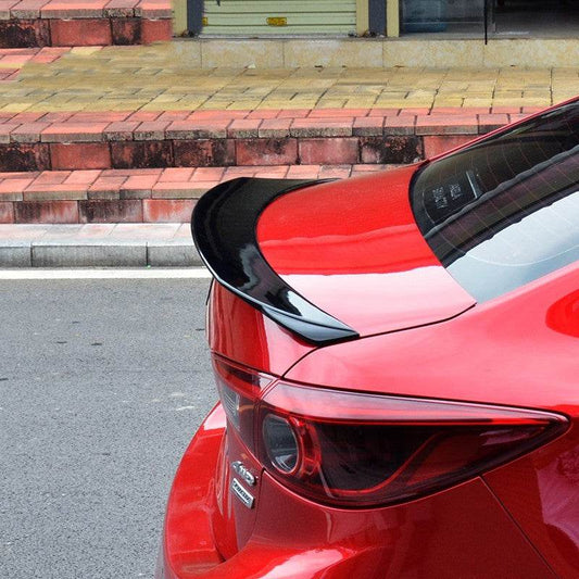 Model 14-21 Mazda 3 Exela Modified Tail Trim Sports Bright Black Tail Blade Large Fixed Wind Surrounded - www.Shopthatapp.com
