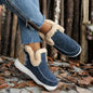 Plus Size Fleece-lined Thicker Raw Edge Warm Flat Bottom Plush Winter boot Shoes for women - www.Shopthatapp.com