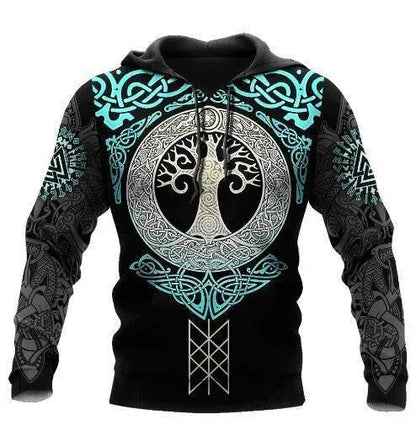 Men's Gothic Printed Street Fashion Classic Hoodie Pullover - www.Shopthatapp.com