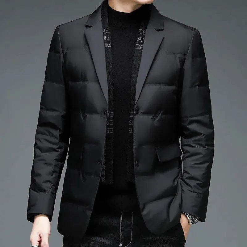 Winter Men's Suit Detachable Scarf Collar Casual Down Jacket - www.Shopthatapp.com