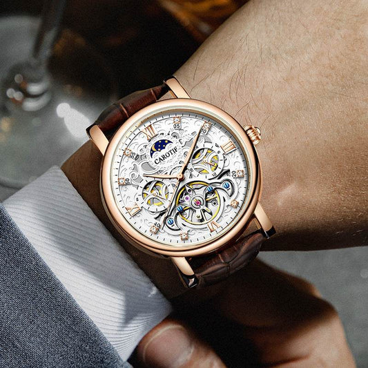 Men's Business Casual Waterproof Luminous Leather Watch - www.Shopthatapp.com