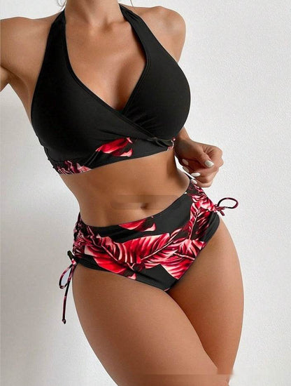 European And American High Waist Halter Bikini Women's Swimsuit - www.Shopthatapp.com