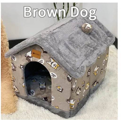 Foldable Dog House Pet Cat Bed Winter Dog Villa Sleep Kennel Removable Nest Warm Enclosed Cave Sofa Pets Supplies - www.Shopthatapp.com