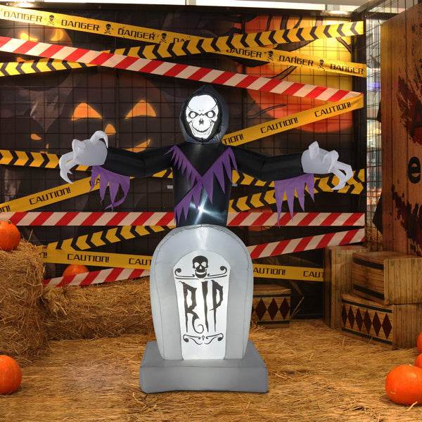 Grim Reaper And Grave, Halloween Inflatable Decoration 12V - www.Shopthatapp.com