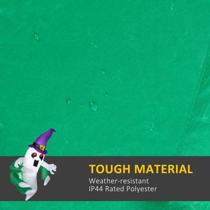 Outsunny 4ft Inflatable Halloween Decoration, Lighted Window Sticker Ghost In Hat, Blow Up Outdoor LED Yard Display, Waterproof - www.Shopthatapp.com