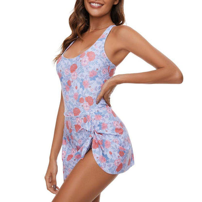 Printed Girls' Skirt Style One-piece Swimsuit Covers The Belly And Makes You Look Slim And Quick Drying - www.Shopthatapp.com