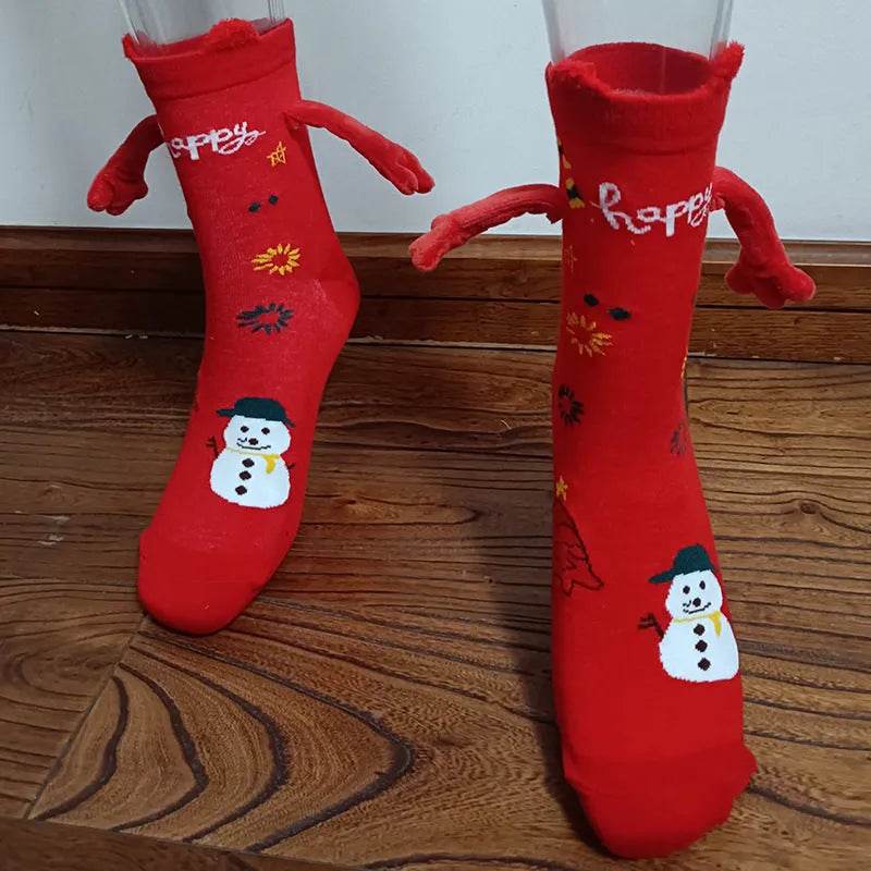 Christmas Stockings Autumn Winter Cotton Magnet Lodestone Hand Tube Socks - www.Shopthatapp.com