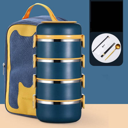 304 Stainless Steel Multi-layer Thermal insulated lunch container - www.Shopthatapp.com
