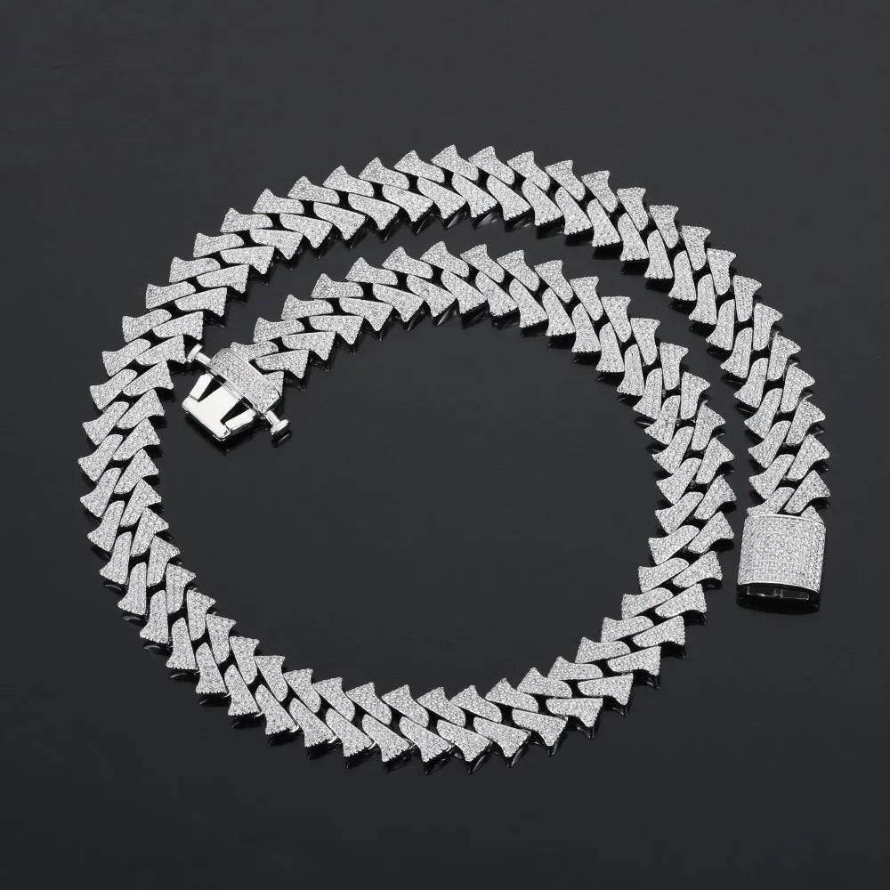 14mm Men's Hip Hop Zircon Thorns Cuban Link Chain - www.Shopthatapp.com