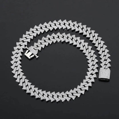 14mm Men's Hip Hop Zircon Thorns Cuban Link Chain - www.Shopthatapp.com