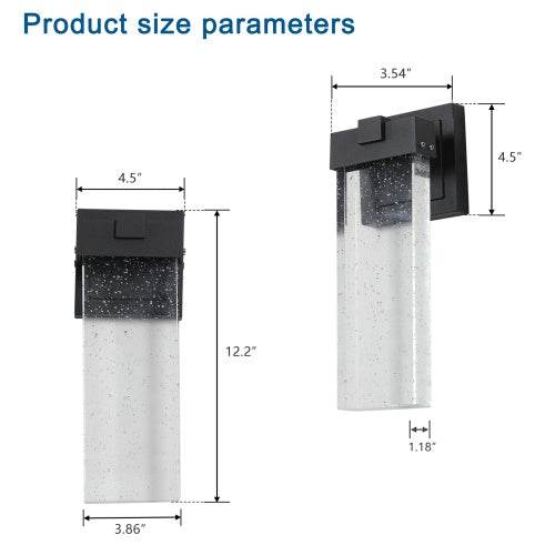 Outdoor Waterproof Transparent LED Crystal Wall Light Supports Many Types Of Bulb-2 Packs - www.Shopthatapp.com