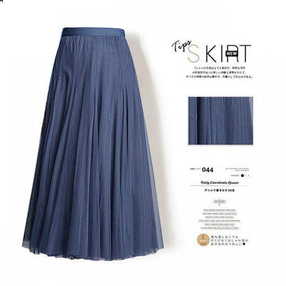 Pleated Mesh Midi Skirt – Women's Prairie Swing Skirt - www.Shopthatapp.com
