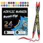Acrylic Marker Pen Double-headed Stackable Water-based Paint Brush Paint Marker and Highlighter - www.Shopthatapp.com