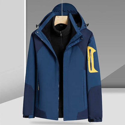 Three-in-one Removable Liner With Velvet Thickening Windproof Waterproof Jacket - www.Shopthatapp.com