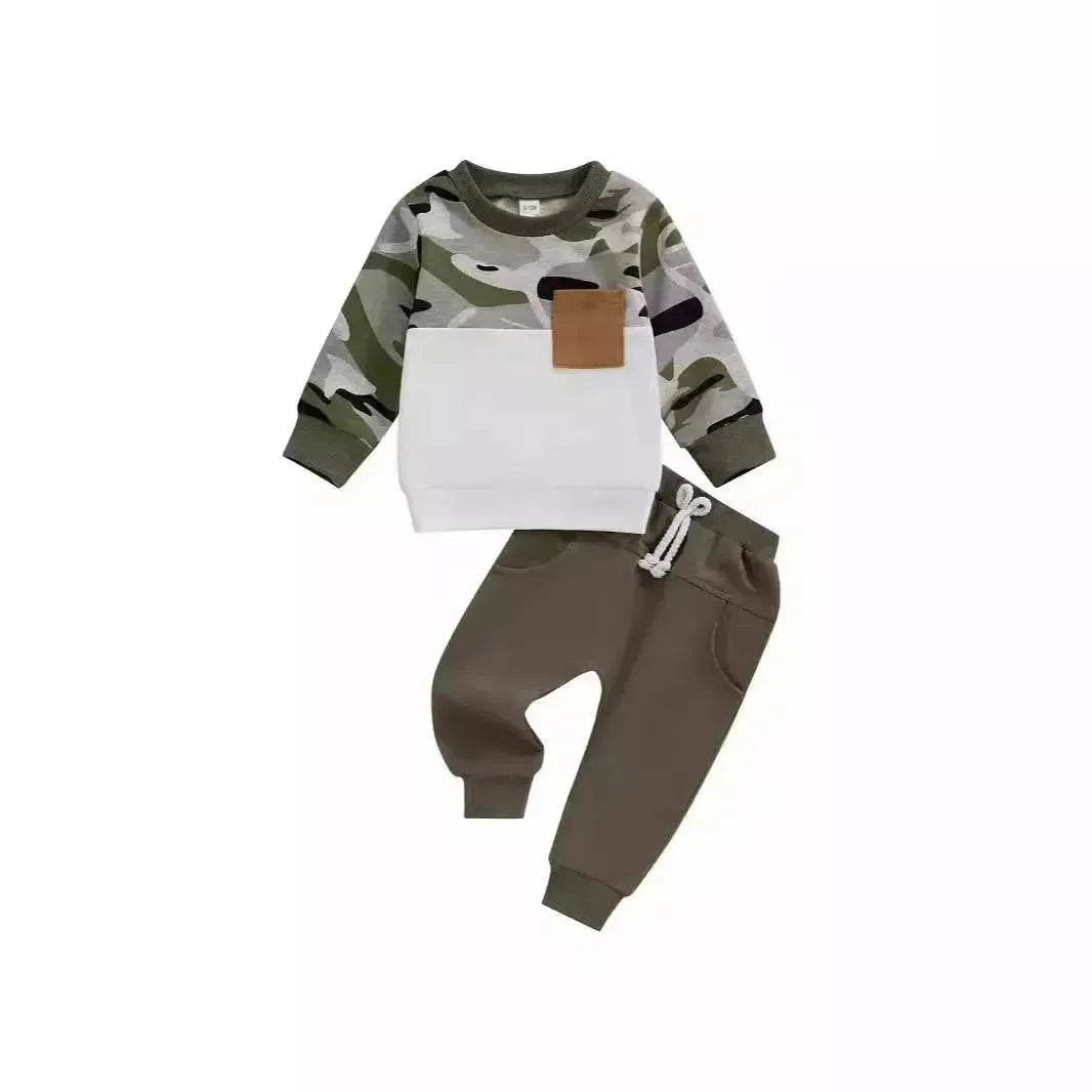 Children's Autumn And Winter Camouflage Suit Unisex Two piece for kids - www.Shopthatapp.com