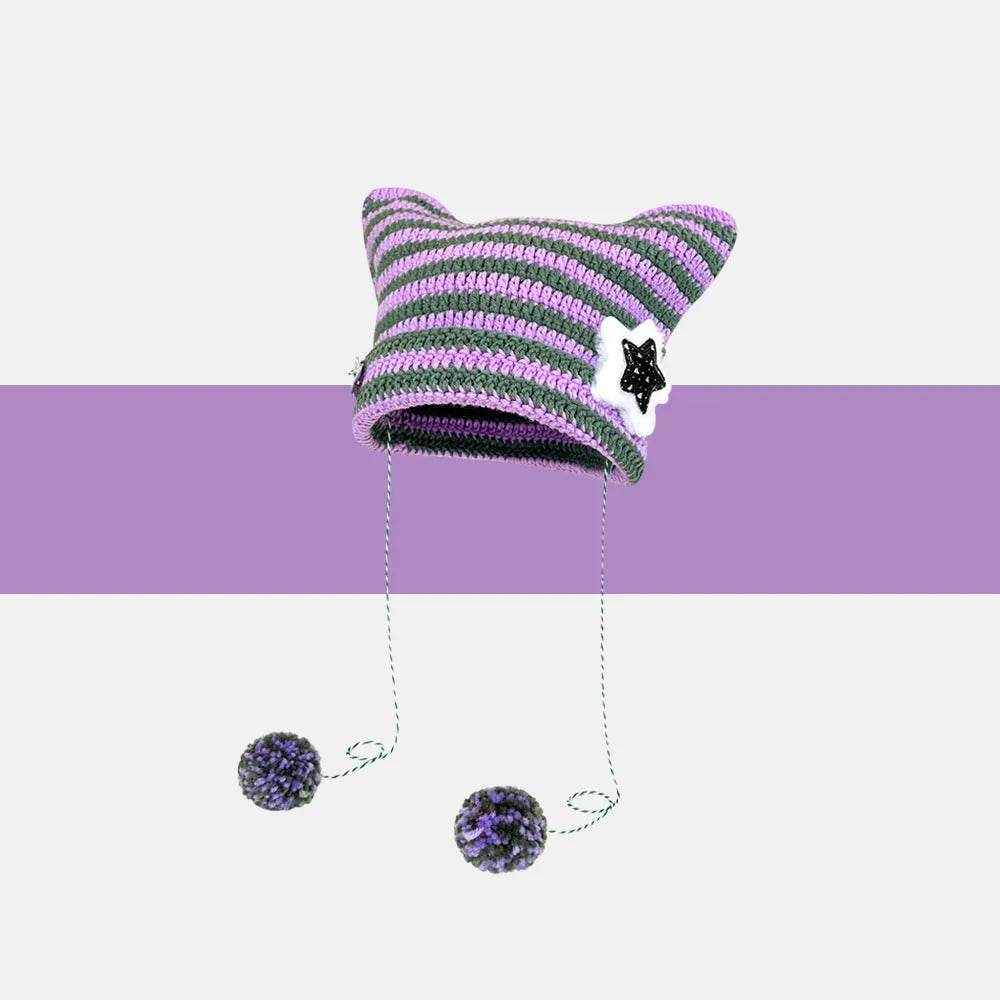 Breathable Windproof Cute Thermal Head Cover Woolen Cap beanies - www.Shopthatapp.com