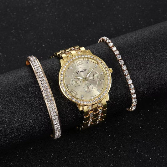 Unisex Three-piece Bracelet Watch for women - www.Shopthatapp.com