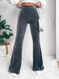 High Waist Lamp Wick Corduroy Bell-bottom Pants Wide Leg Women - www.Shopthatapp.com