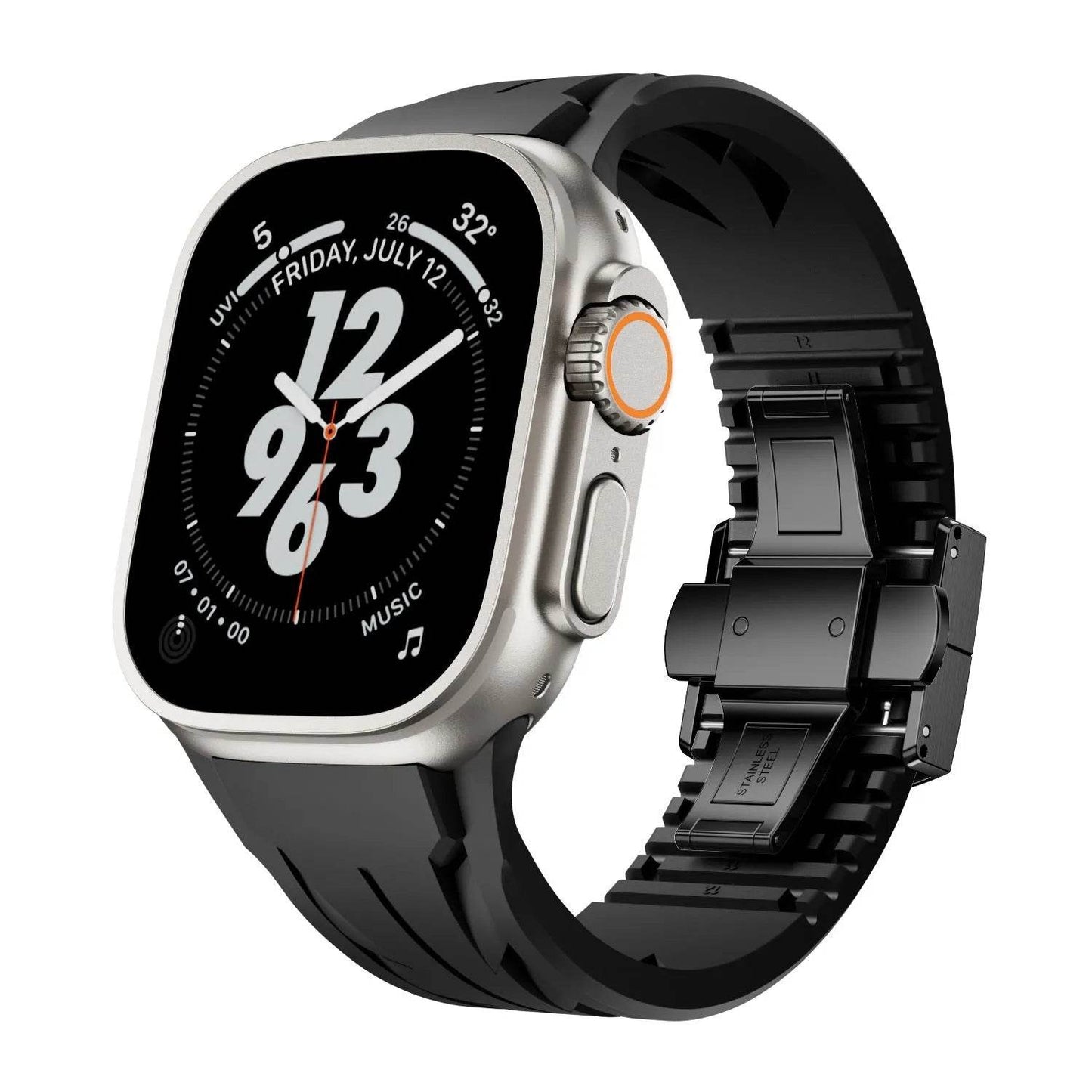 Watch Class Fluororubber Silicone Watch  Strap - www.Shopthatapp.com