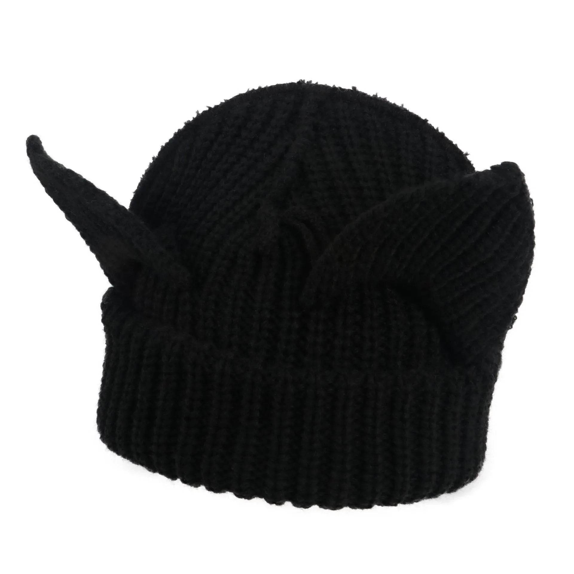 Devil Ears Thickened All Acrylic Knitted Beanie Hat - www.Shopthatapp.com