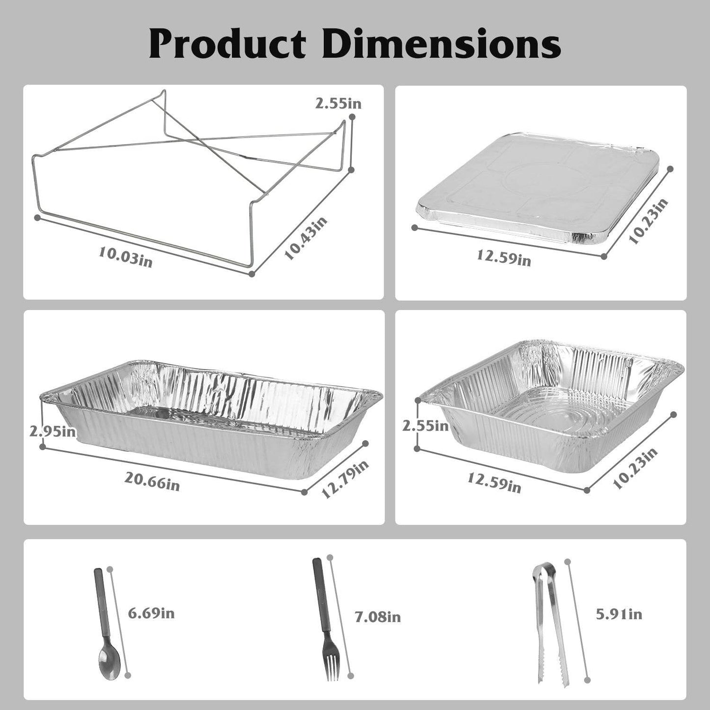 42Pcs Serve 6 Guests Disposable Chafing Dish Buffet Set Chafing Servers With Covers Spoons Forks Tongs Full-Size Pans Food Warmers For Parties Events Catering Supplies With Utensils And Lids - www.Shopthatapp.com