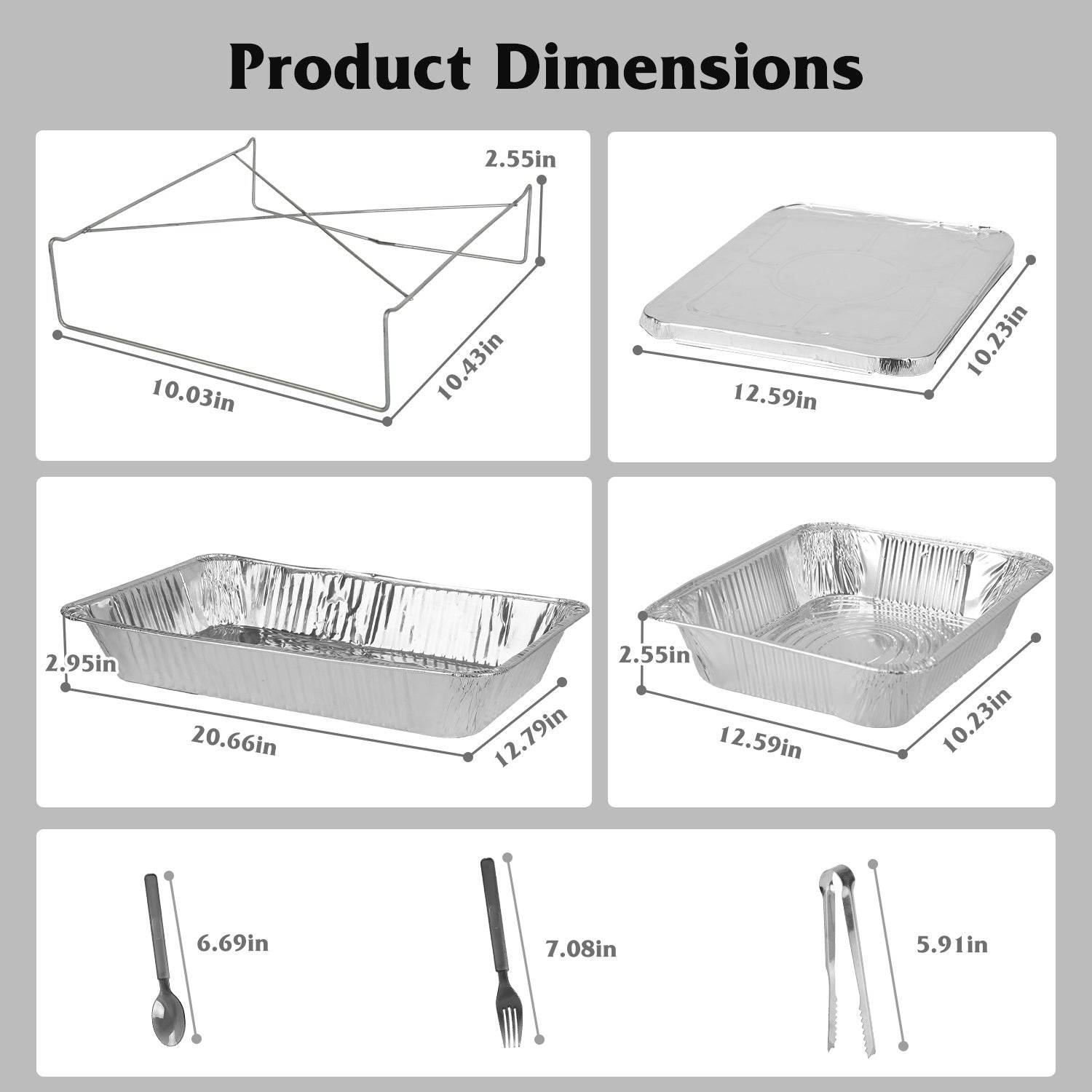 42Pcs Serve 6 Guests Disposable Chafing Dish Buffet Set Chafing Servers With Covers Spoons Forks Tongs Full-Size Pans Food Warmers For Parties Events Catering Supplies With Utensils And Lids - www.Shopthatapp.com