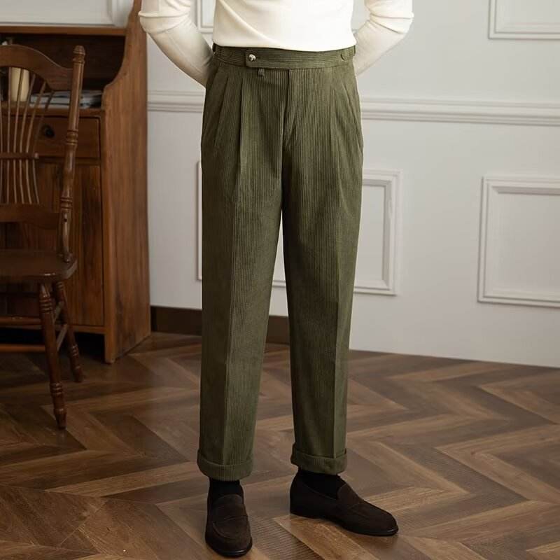 Men Autumn And Winter Corduroy Smooth Ankle-length trouser for work - www.Shopthatapp.com