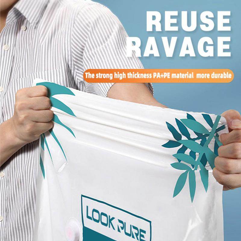 Transparent Vacuum Storage Bags, 10/PACK  (4 L, 4 M, 2 Small Bags) With Pump - www.Shopthatapp.com