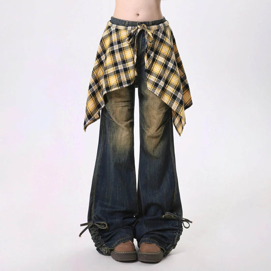 Jeans Women's Skirt Swing Outside Casual Bootcut Pants - www.Shopthatapp.com