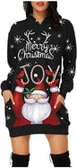 Women's Long-sleeved Christmas Hoodie Sweatshirt Dress Winter - www.Shopthatapp.com