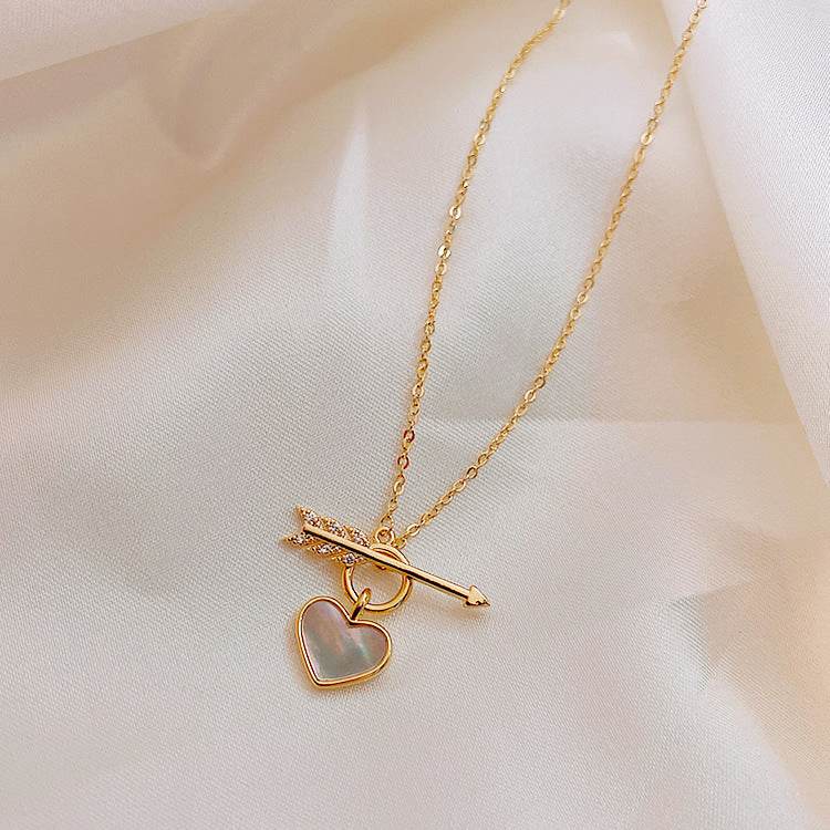 Romantic Heart Necklace Copper Zircon Pendant Necklace for women - www.Shopthatapp.com