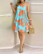 Printed Dress Summer Off-Shoulder Hanging Neck Sleeveless Sexy Dresses Women - www.Shopthatapp.com