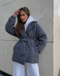 Winter Lapel Waisted Cotton Coat Hooded Winter Jacket women - www.Shopthatapp.com