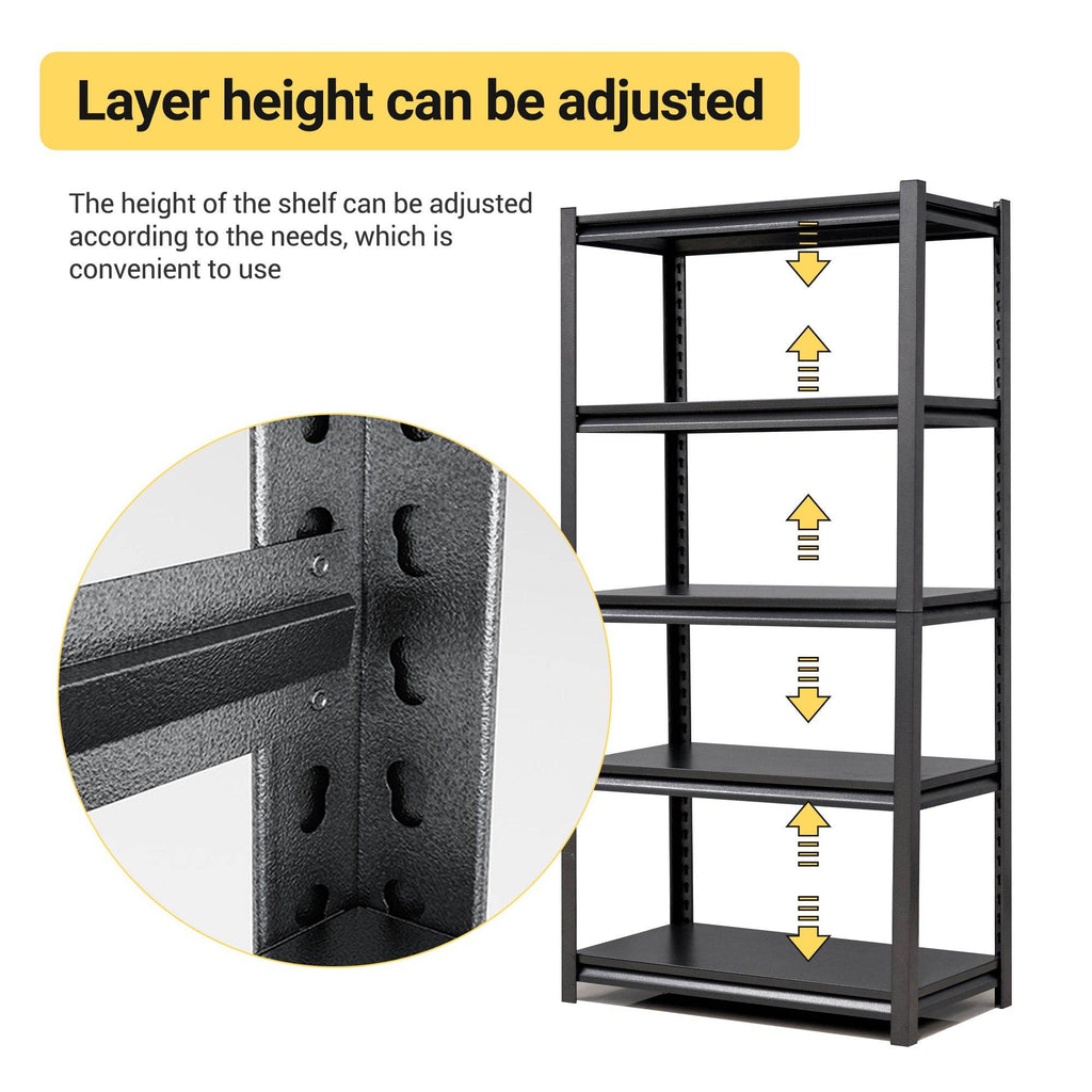 Tier Metal Shelves For Storage Garage Shelving 2000LBS Heavy Duty Storage Shelves Adjustable Garage Shelf Industrial Shelving Unit Storage Utility Rack,Black - www.Shopthatapp.com